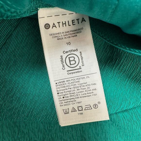 NWT Athleta Green Echo Wide Cropped Trouser Pants Pull On Relaxed Size 10 - Picture 8 of 12